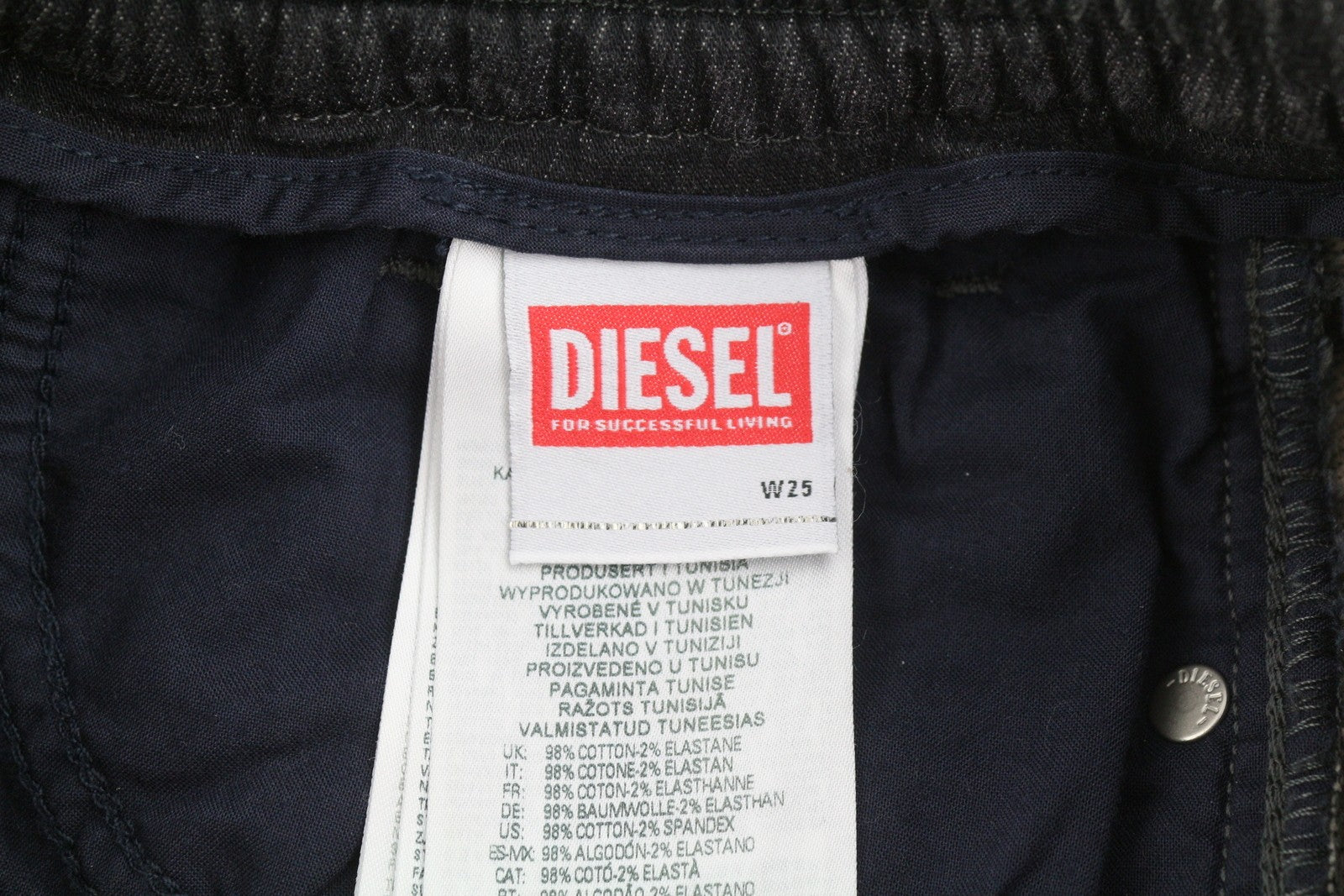 DIESEL D-Ursy-Ne 069ZF Women Jeans W25 Dark Grey Faded Cargo Denim RRP295