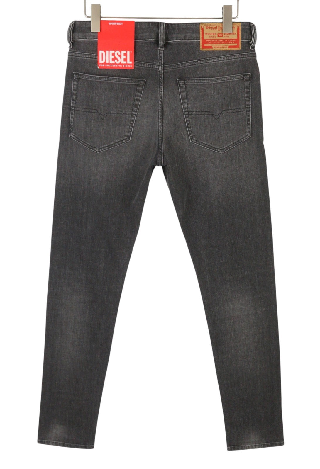 DIESEL D-Luster 09G82 Men Jeans W32/L34 Grey Faded Whiskers Slim Fit