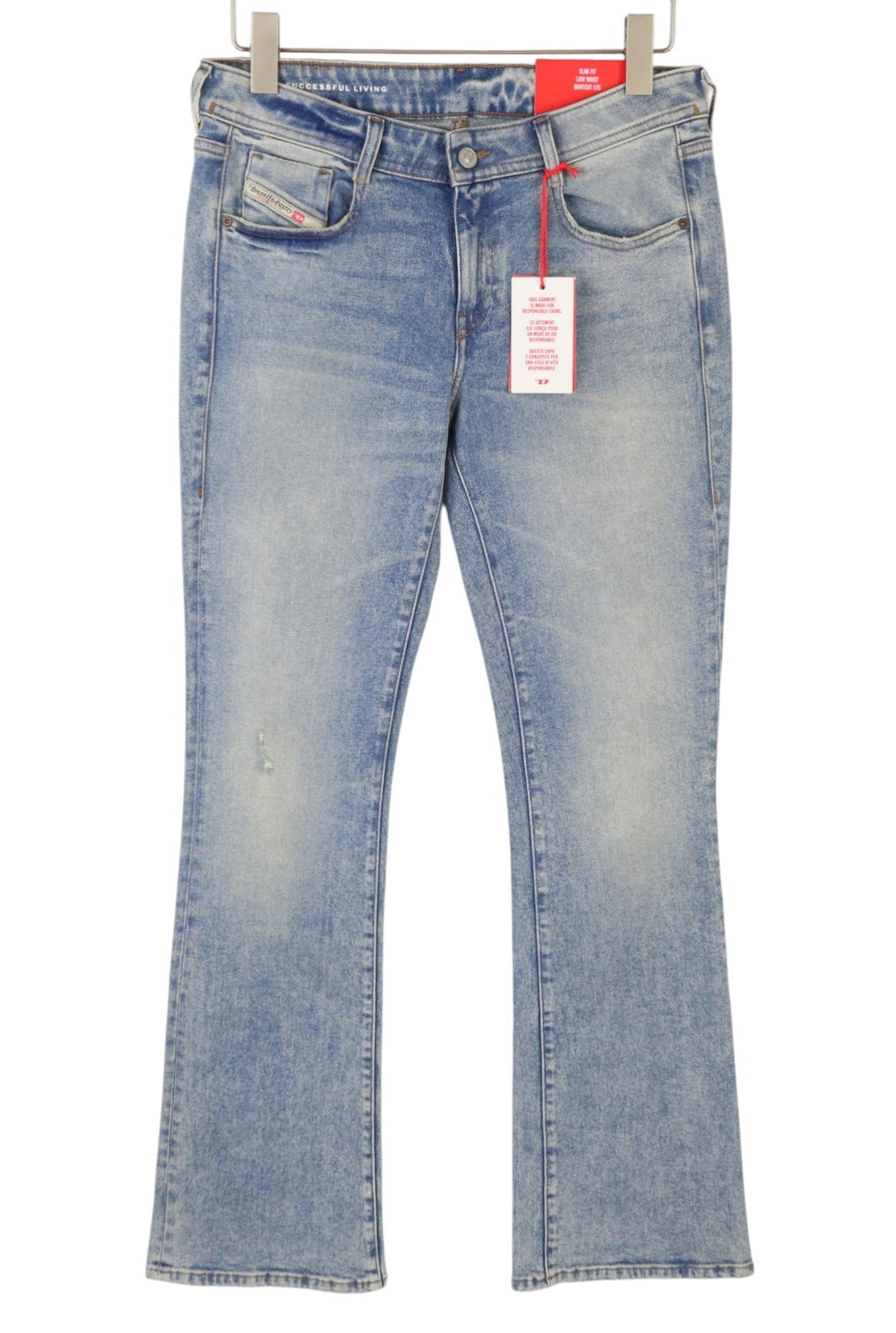 DIESEL 1969 D-Ebbey 09E86 Women Jeans W30/L32 Blue Faded Low Waist Bootcut Fit
