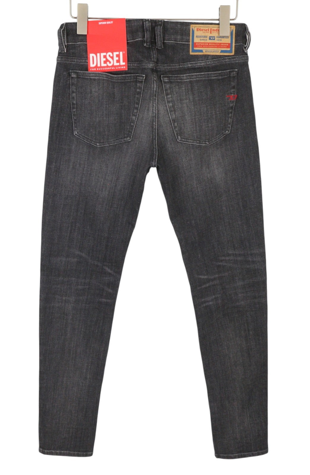DIESEL 1979 Sleenker 09G36 Men Jeans W30/L32 Black Faded Low Waist Skinny Fit