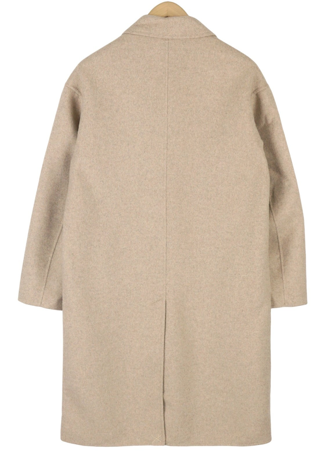 SCOTCH & SODA Men Coat M Light Beige Melange Wool Blend Double-Breasted