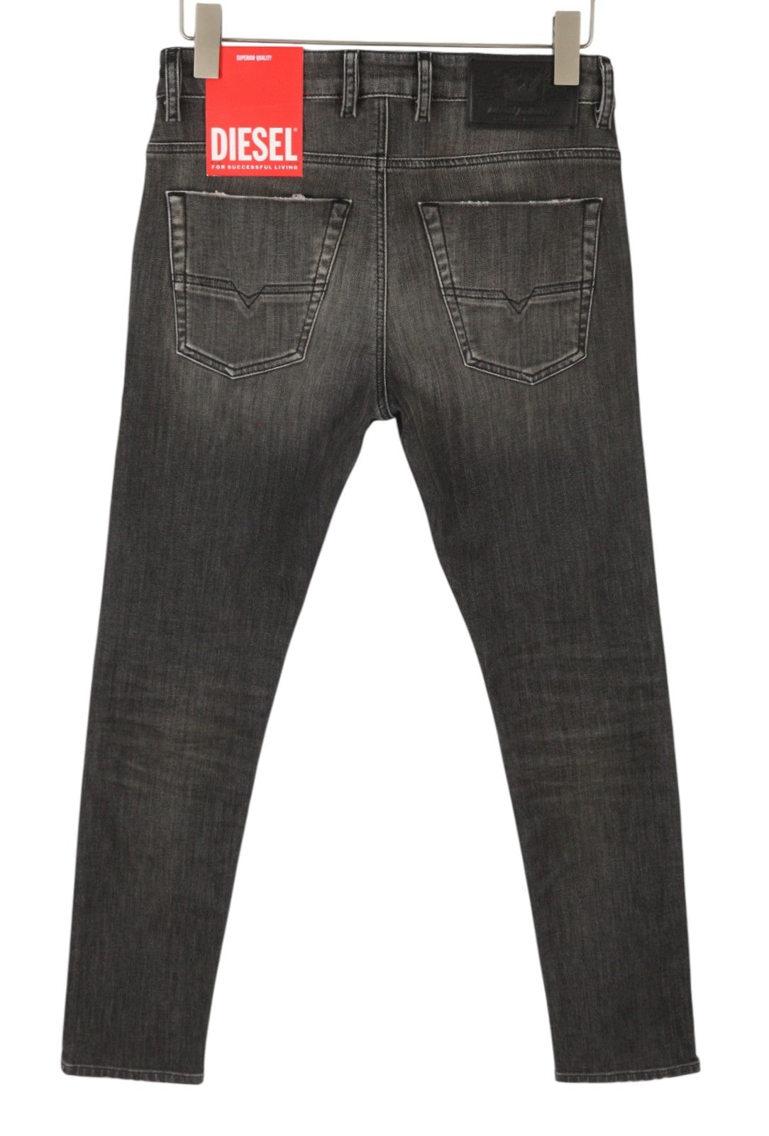 DIESEL Krooley Jogg 09F01 Men Jeans W28/L32 Black Whiskers Faded Slim RRP295