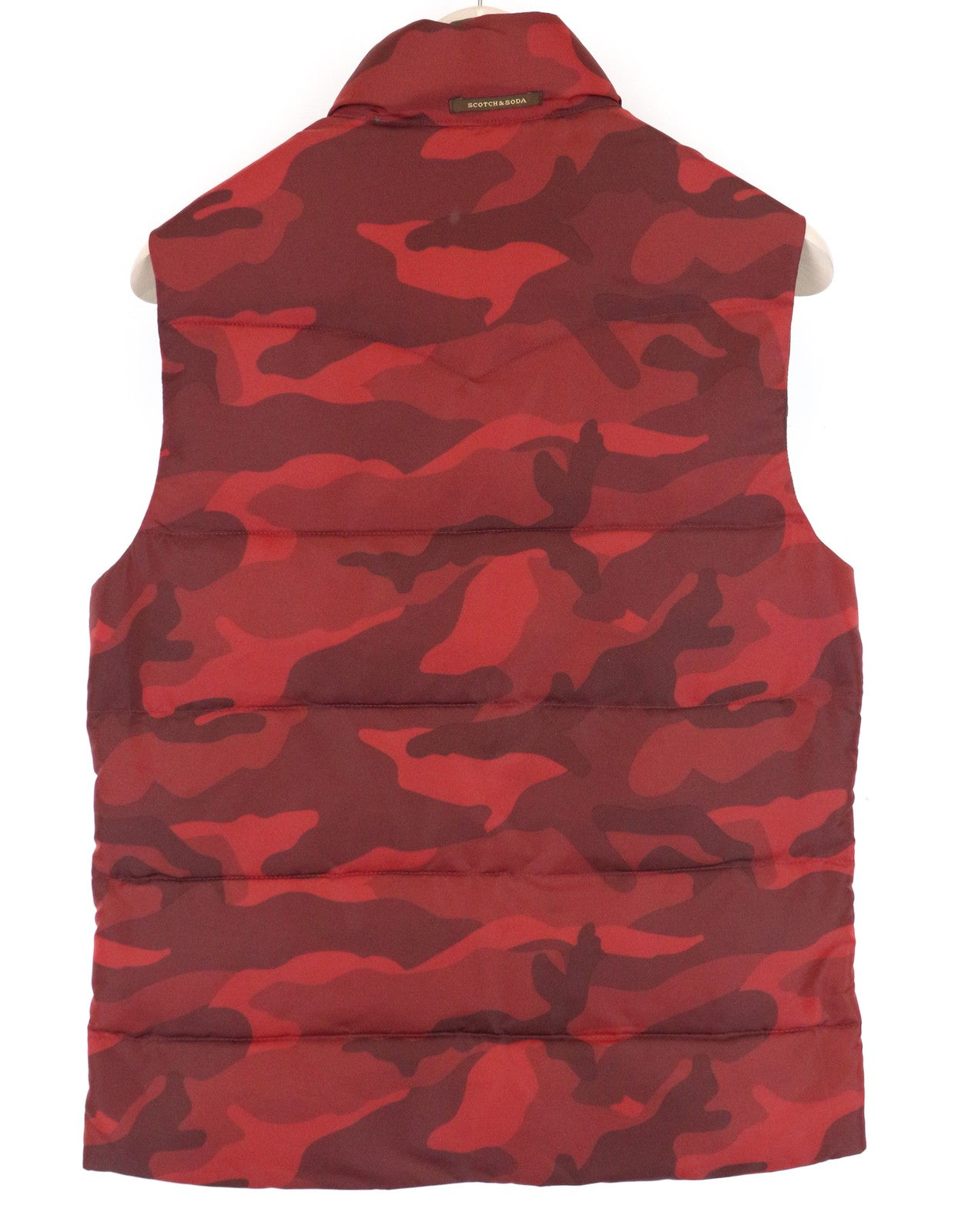 SCOTCH & SODA Men Vest S Camouflage Print Short Puffer Snap Buttons Reversible