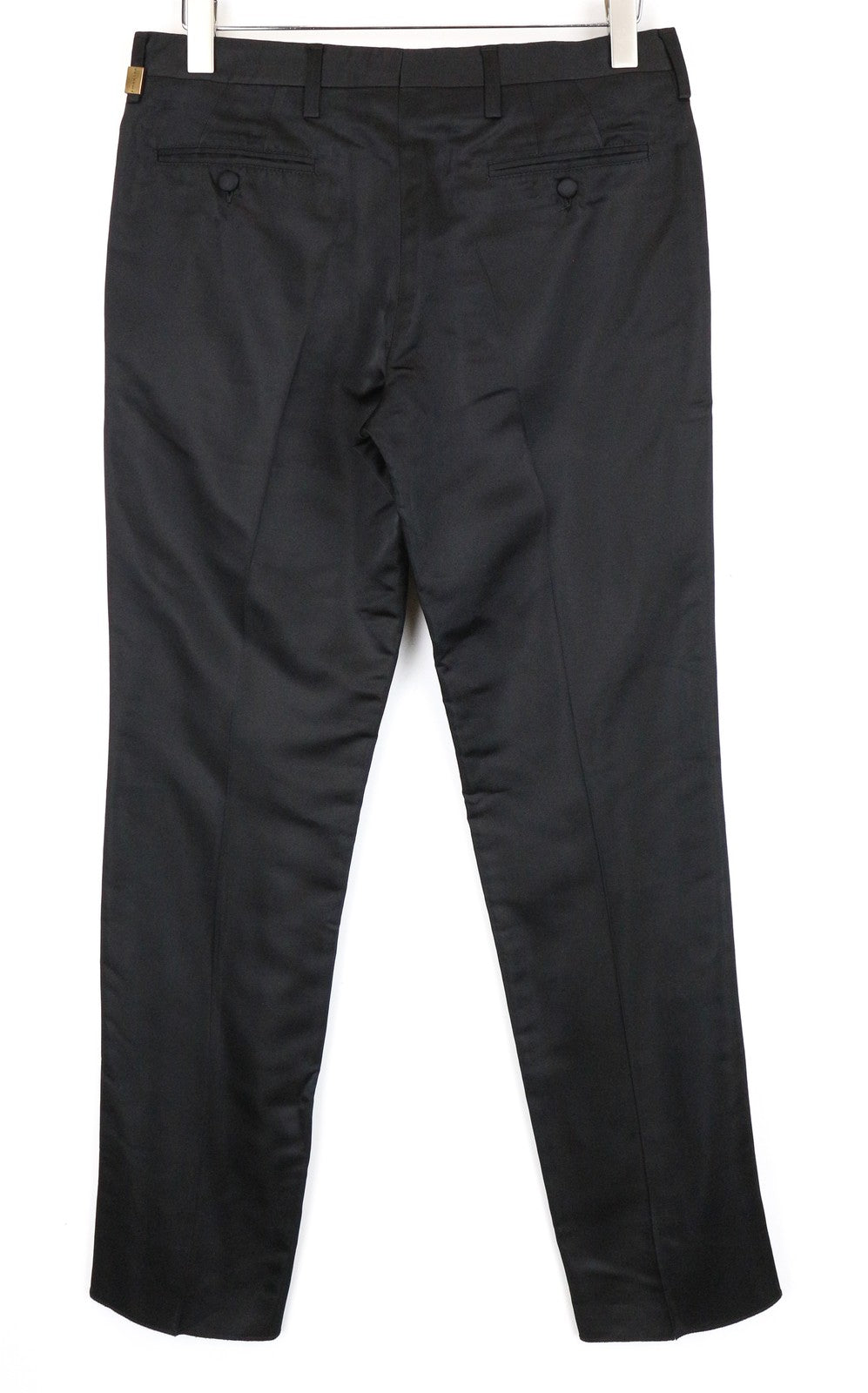 RICHMOND  Men Trousers 48 Slim Fit Black Pleated Zip-Fly Plain Solid Chino