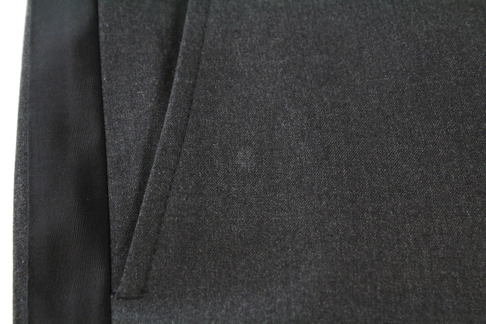 RICHMOND  Men Trousers 48 Straight Dark Grey Pleated Zip-Fly Melange Chino