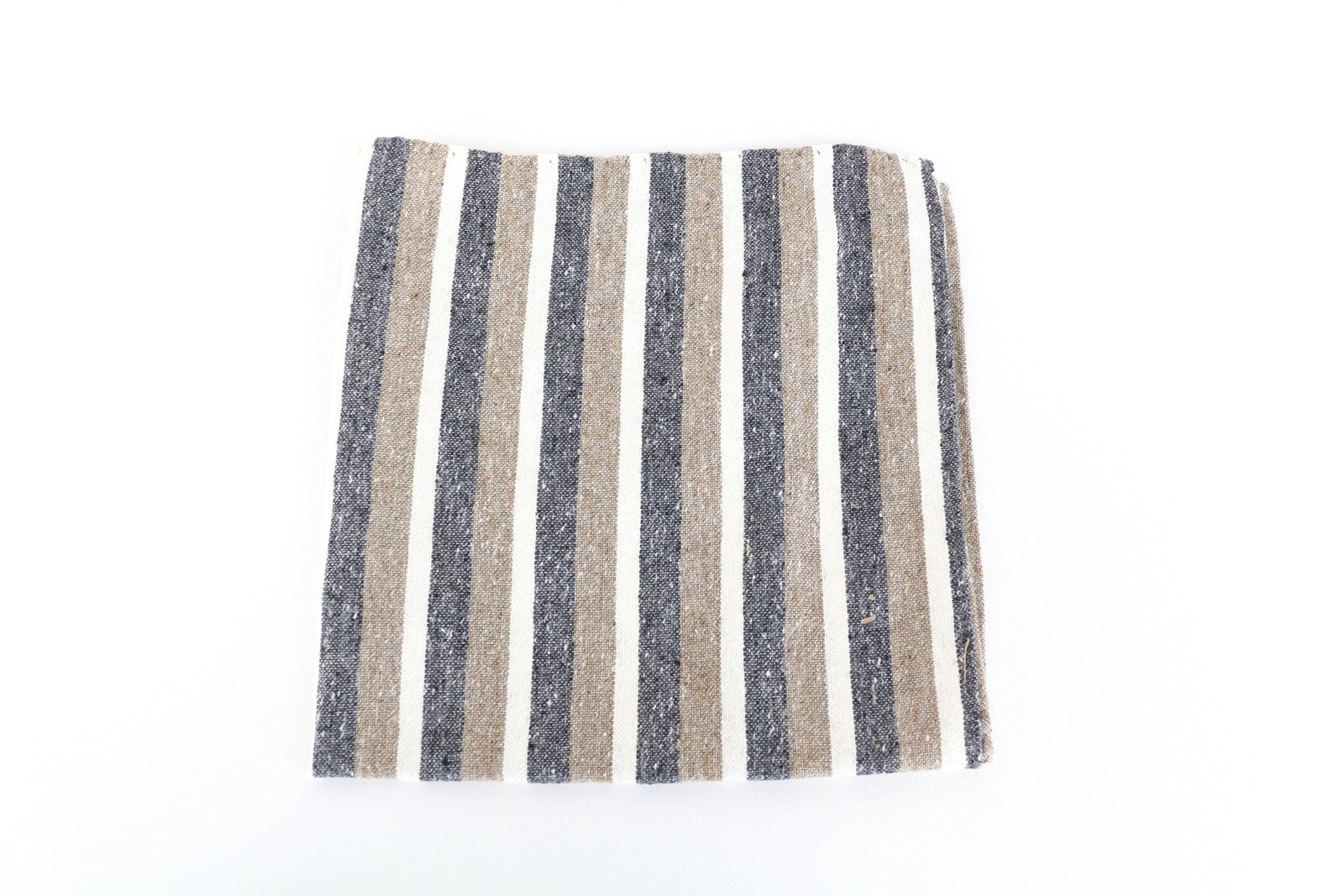 SUITSUPPLY Men Pocket Square 33 x 33 cm Striped Silk Cotton Blend Handkerchief