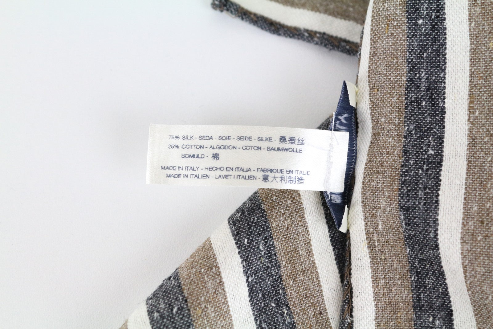 SUITSUPPLY Men Pocket Square 33 x 33 cm Striped Silk Cotton Blend Handkerchief