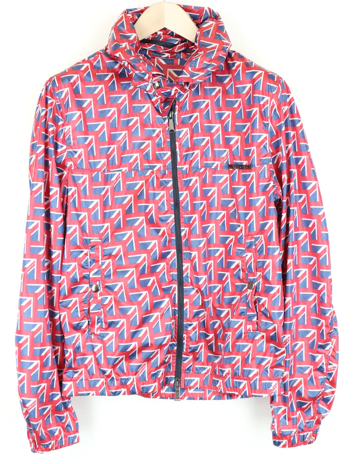 RICHMOND Men Jacket 48 Colourful Abstract Pattern Windbreaker Hidden Hood