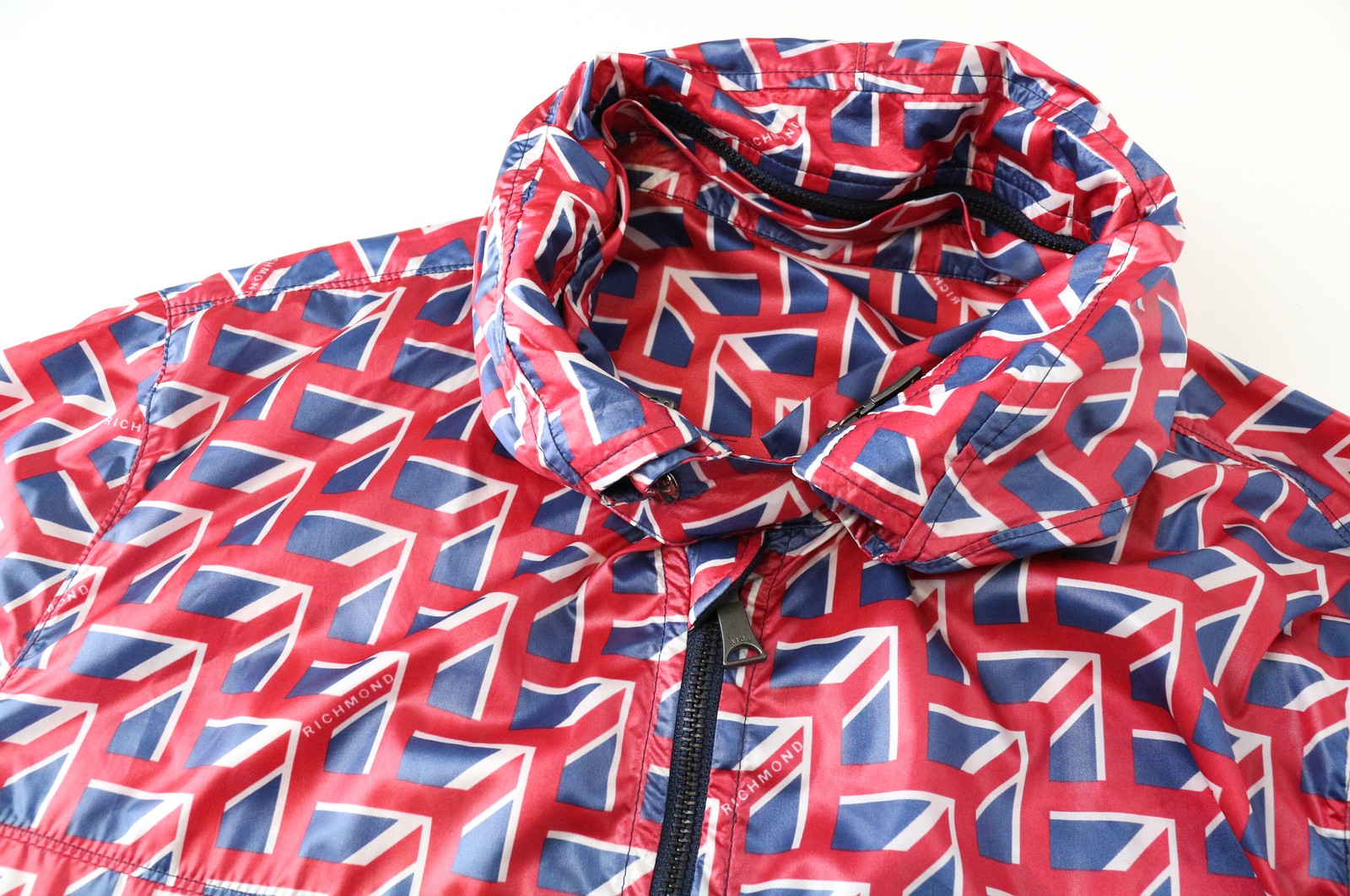 RICHMOND Men Jacket 48 Colourful Abstract Pattern Windbreaker Hidden Hood