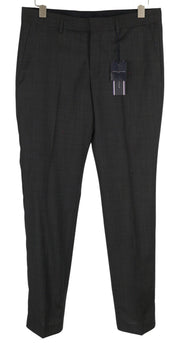 TOMMY HILFIGER Rhames Men Trousers W33 94 Long Grey Wool Patterned Tapered Flat