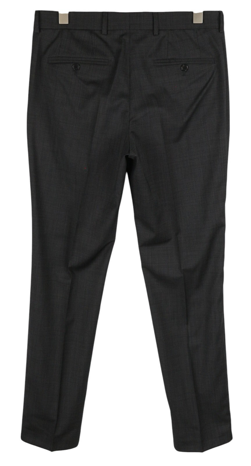 TOMMY HILFIGER Rhames Men Trousers W33 94 Long Grey Wool Patterned Tapered Flat