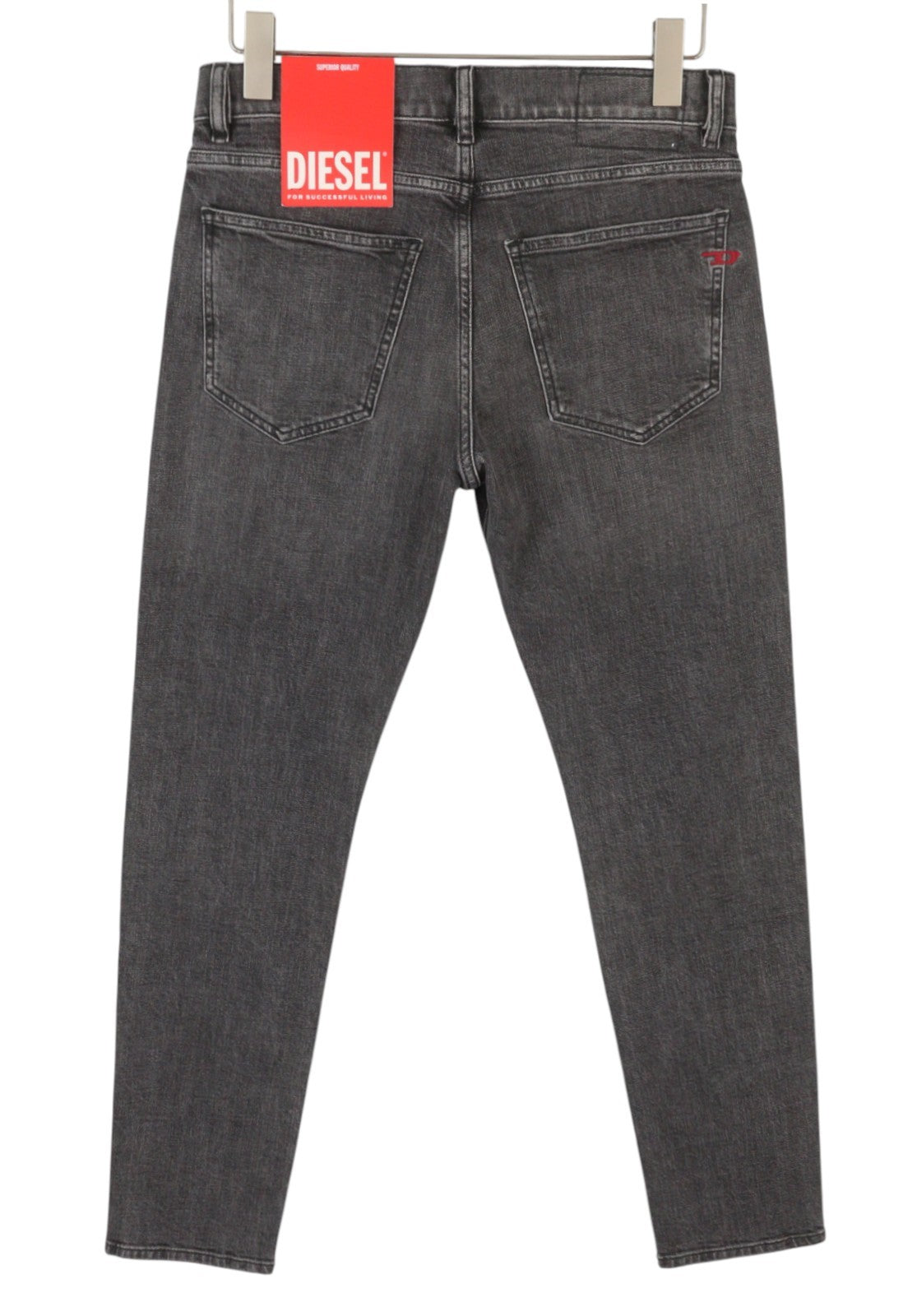 DIESEL 2019 D-Strukt 09C47 Men Jeans W30/L32 Grey Whiskers Faded Slim Fit