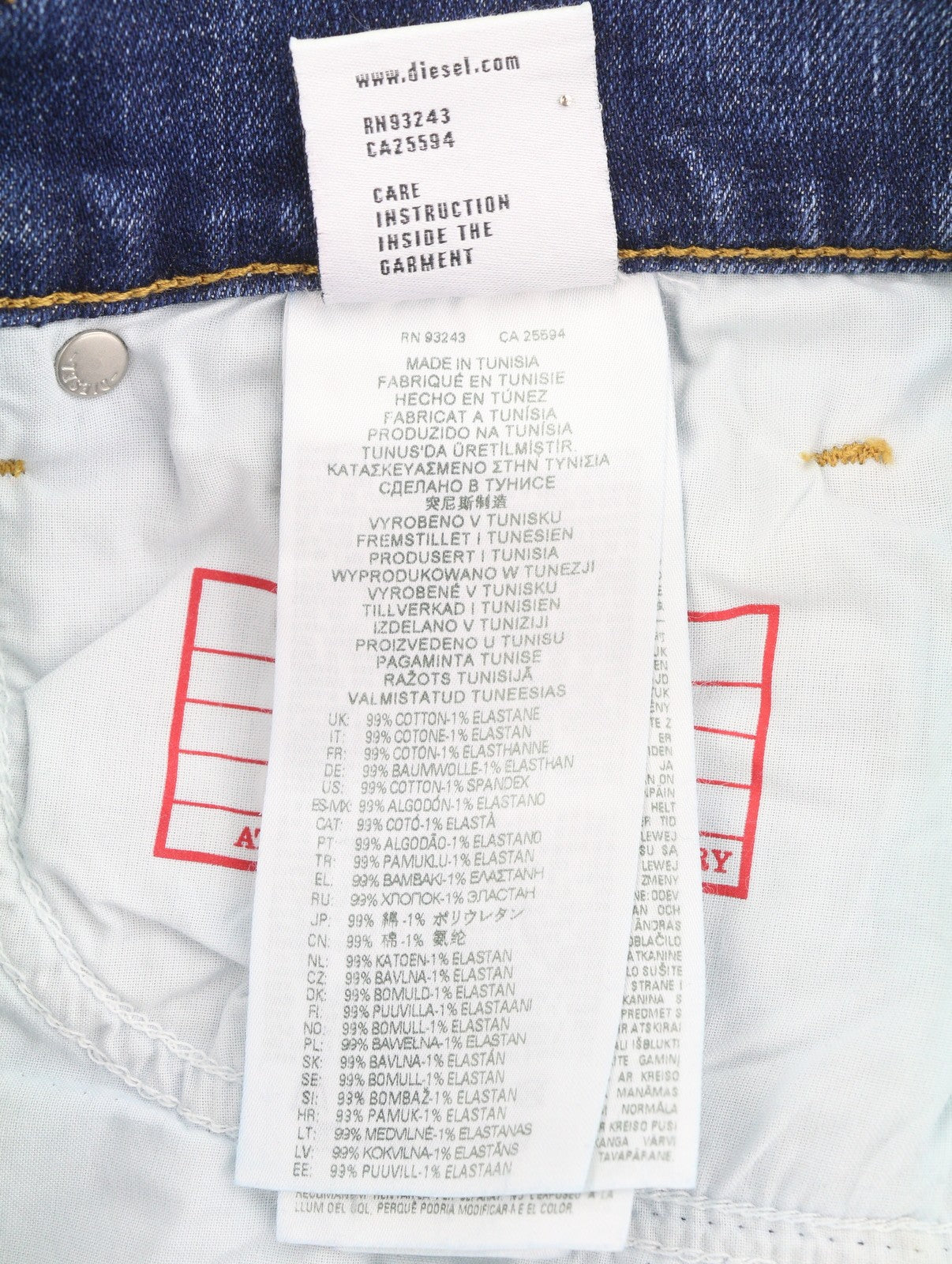 DIESEL 2019 D-Strukt 09G32 Men Jeans W30/L34 Blue Whiskers Faded Distress RRP180