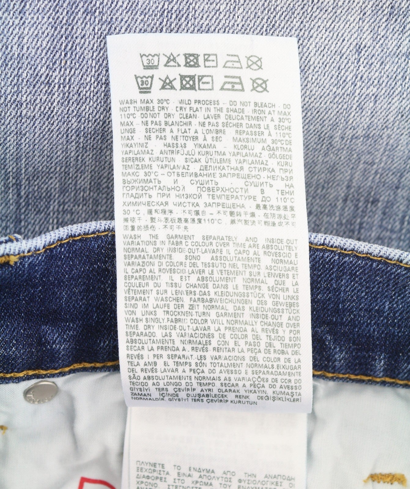 DIESEL 2019 D-Strukt 09G32 Men Jeans W30/L34 Blue Whiskers Faded Distress RRP180