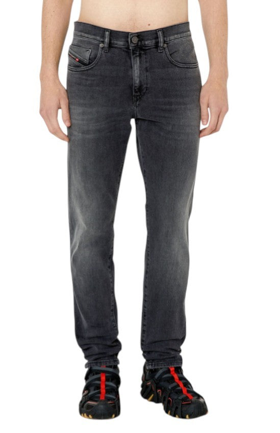 DIESEL 2019 D-Strukt 09E94 Men Jeans W30/L34 Grey Whiskers Faded Slim Fit
