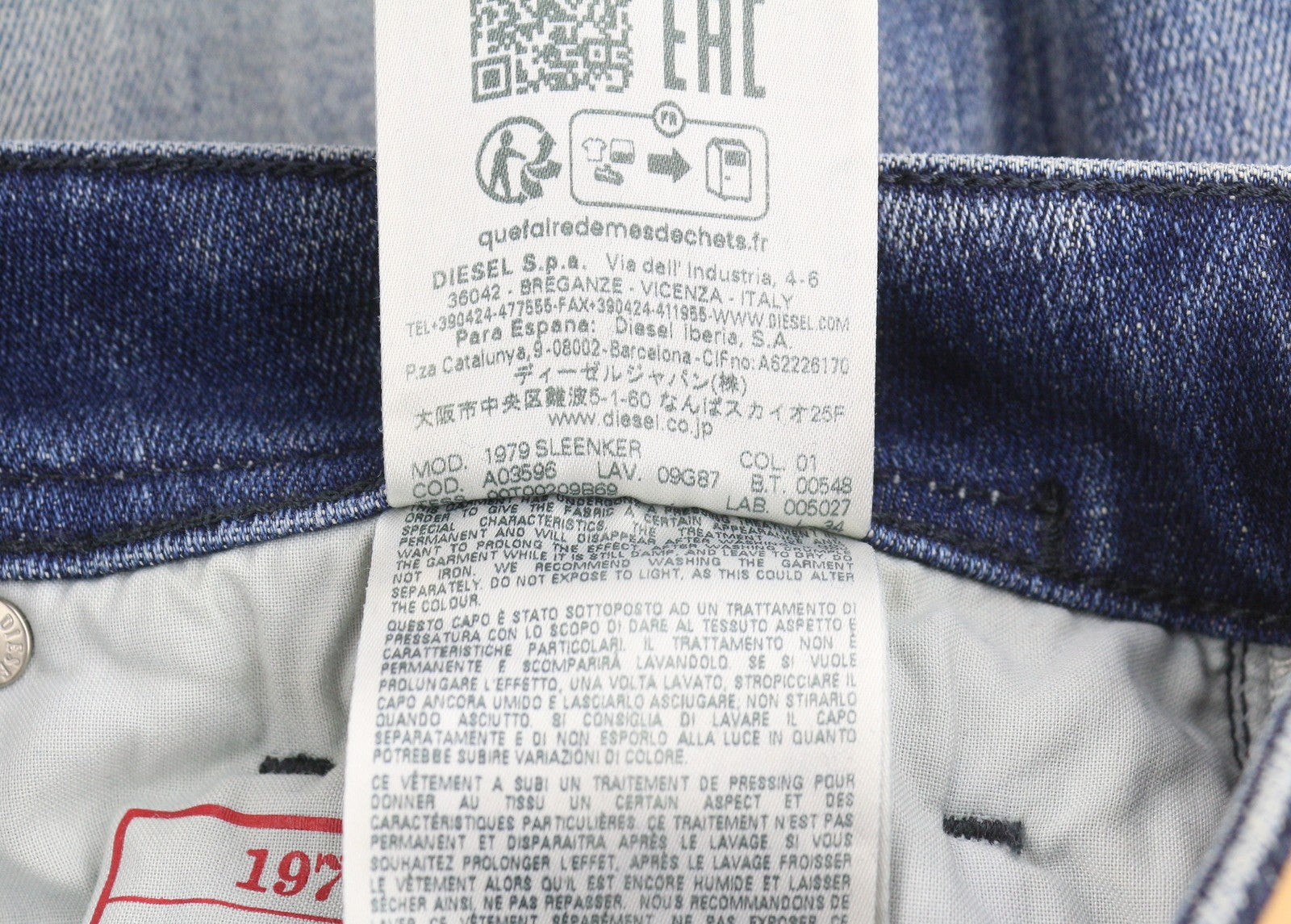 DIESEL 1979 Sleenker 09G87 Men Jeans W31/L34 Blue Faded Low Waist Skinny RRP295