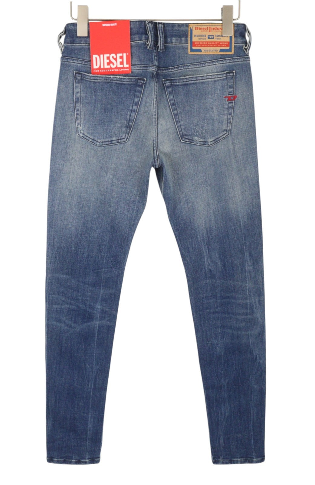 DIESEL 1979 Sleenker 09G87 Men Jeans W31/L34 Blue Faded Low Waist Skinny RRP295