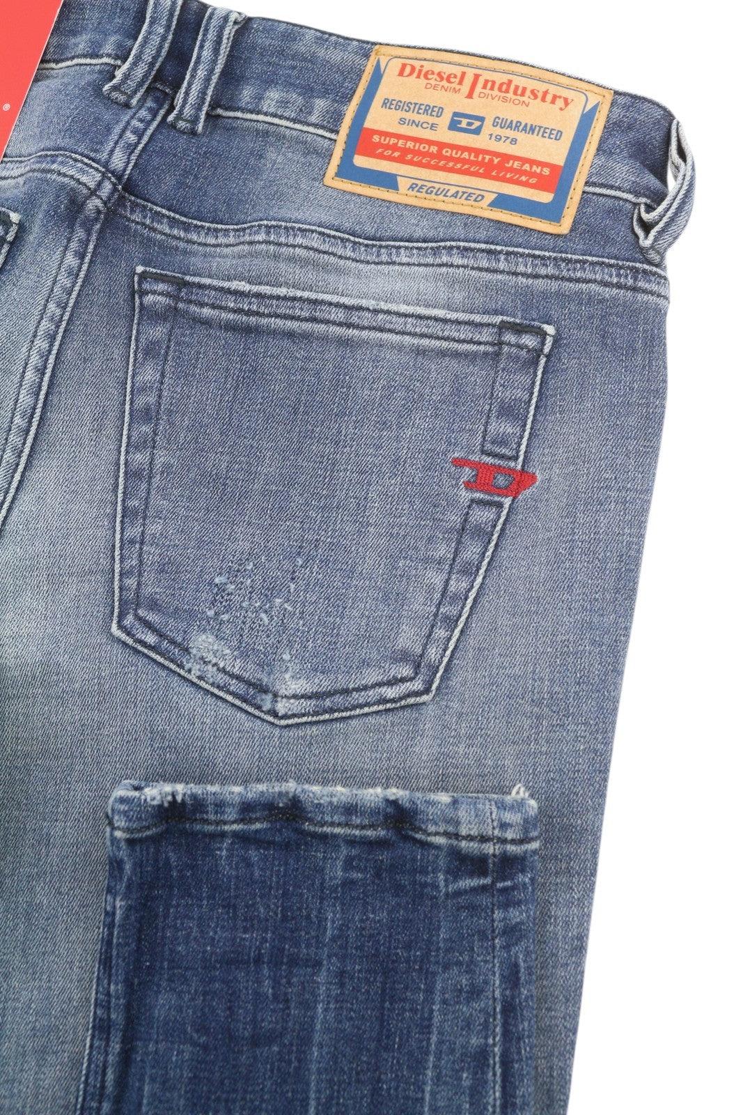 DIESEL 1979 Sleenker 09G87 Men Jeans W31/L34 Blue Faded Low Waist Skinny RRP295