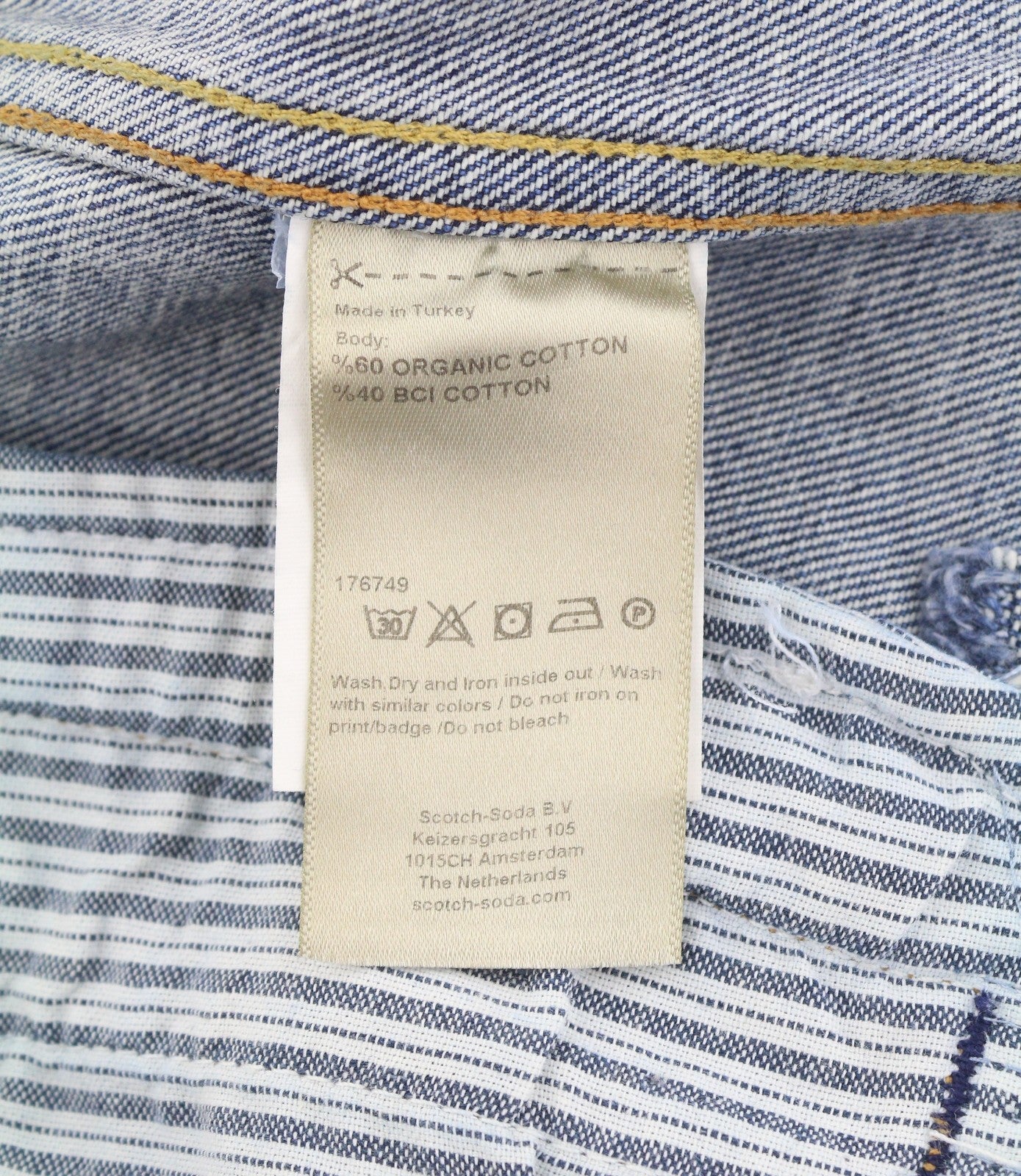 SCOTCH & SODA Men Jacket M Blue Distress Faded Button-Up Trucker Denim