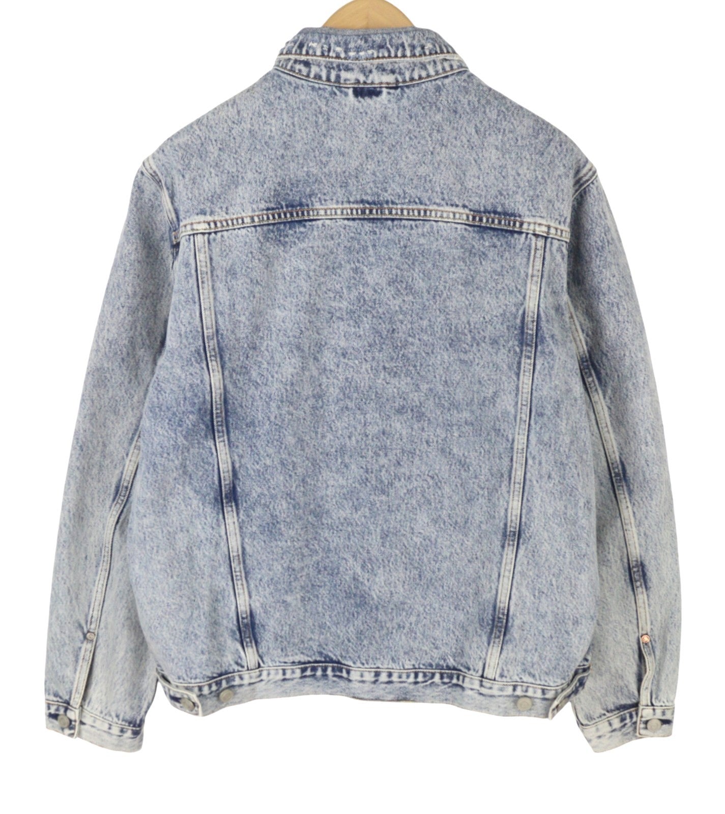 SCOTCH & SODA Men Jacket M Blue Distress Faded Button-Up Trucker Denim