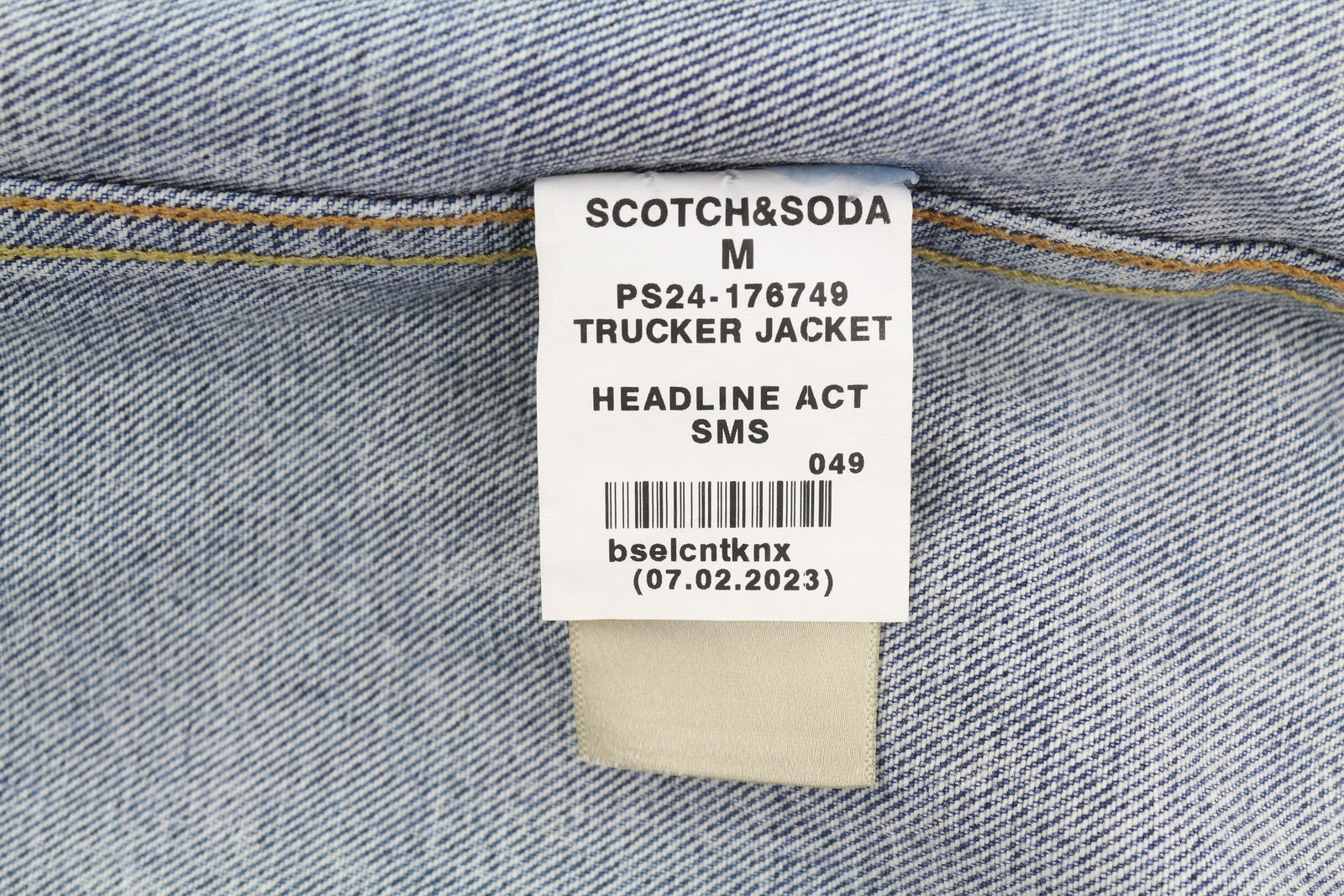 SCOTCH & SODA Men Jacket M Blue Distress Faded Button-Up Trucker Denim