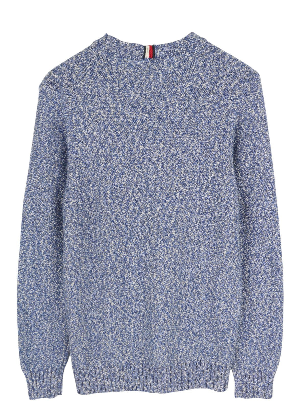 TOMMY HILFIGER Slub Yarn C NK Men Jumper S Blue Melange Knit Pull On RRP149