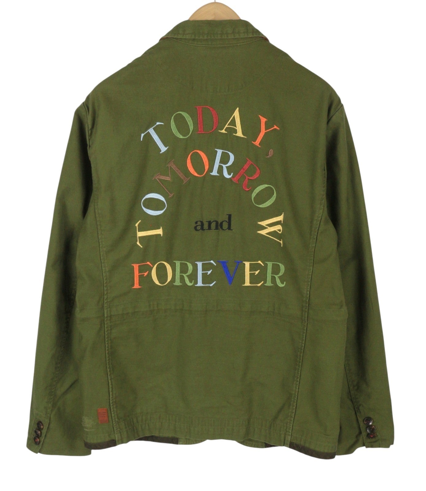 SCOTCH & SODA Men Jacket M Green Embroidered Button-Up Lightweight