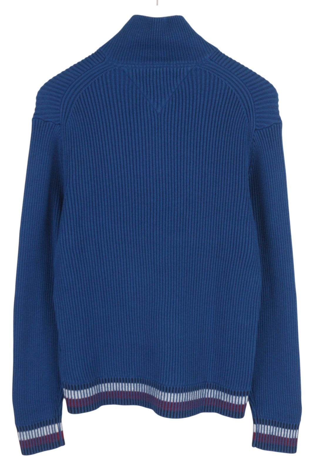 TOMMY HILFIGER Shadow Gs Rib Zip Men Jumper S Blue Knitted High Neck Pull On