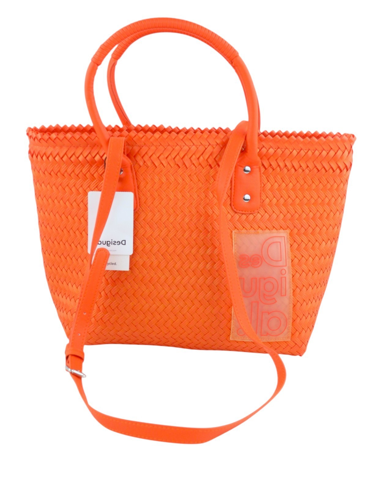 DESIGUAL Basket Braided Zaire Women Bag OS Orange Shopping Tote