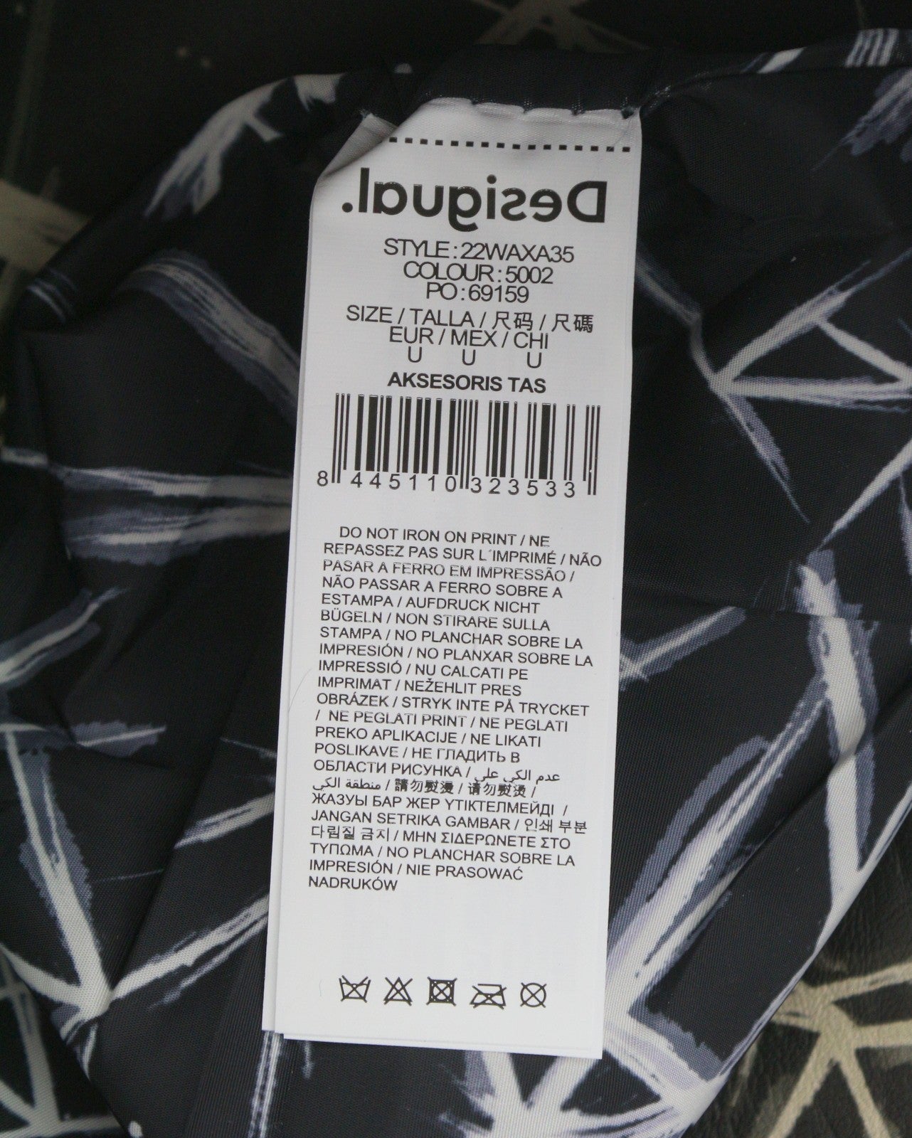 DESIGUAL Asterix Namibia Women Bag OS Blue Black Pattern Reversible Tote