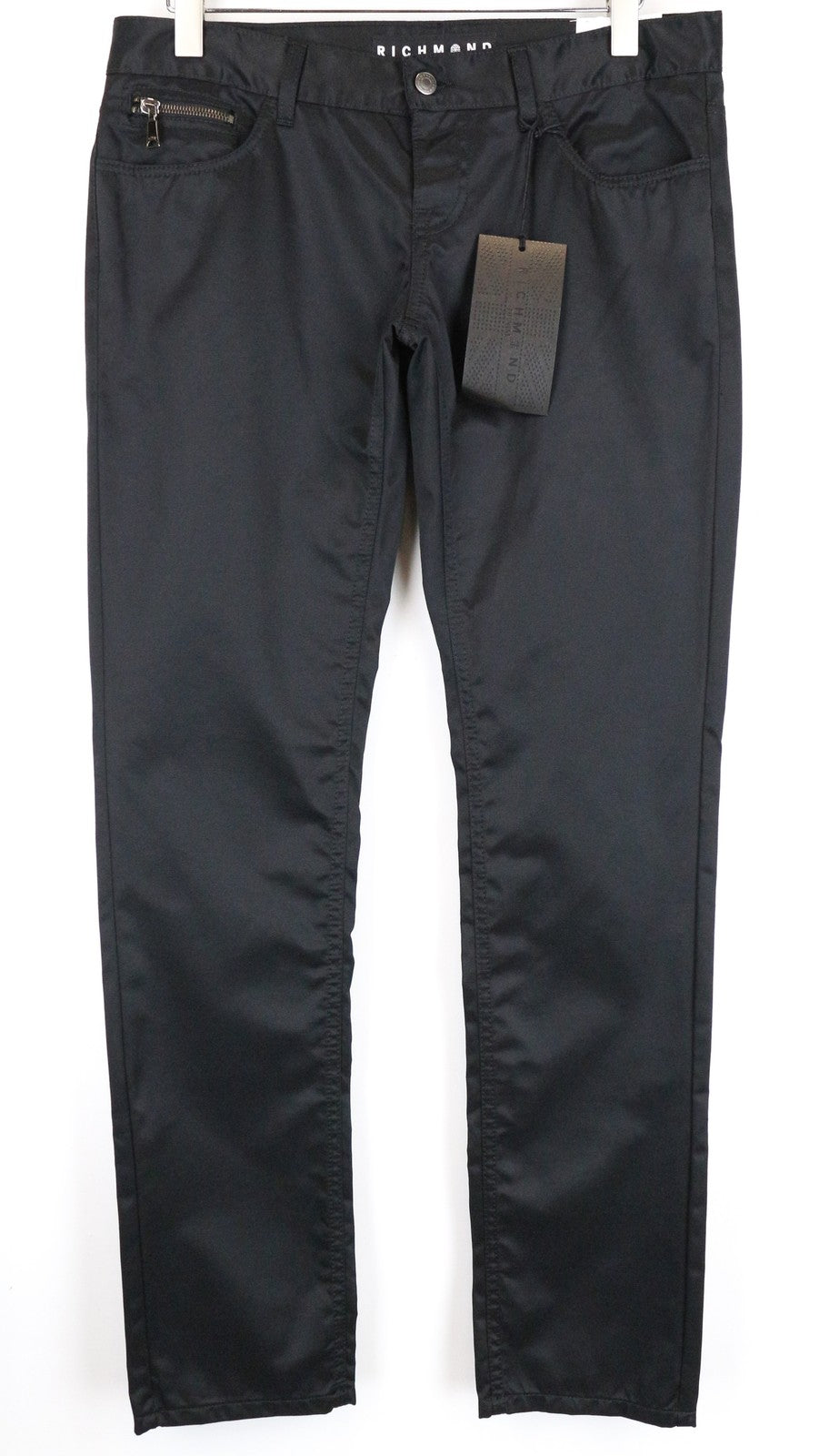 RICHMOND Denim Men Jeans 32 Low Rise Super Skinny Fitted Button-Fly Black