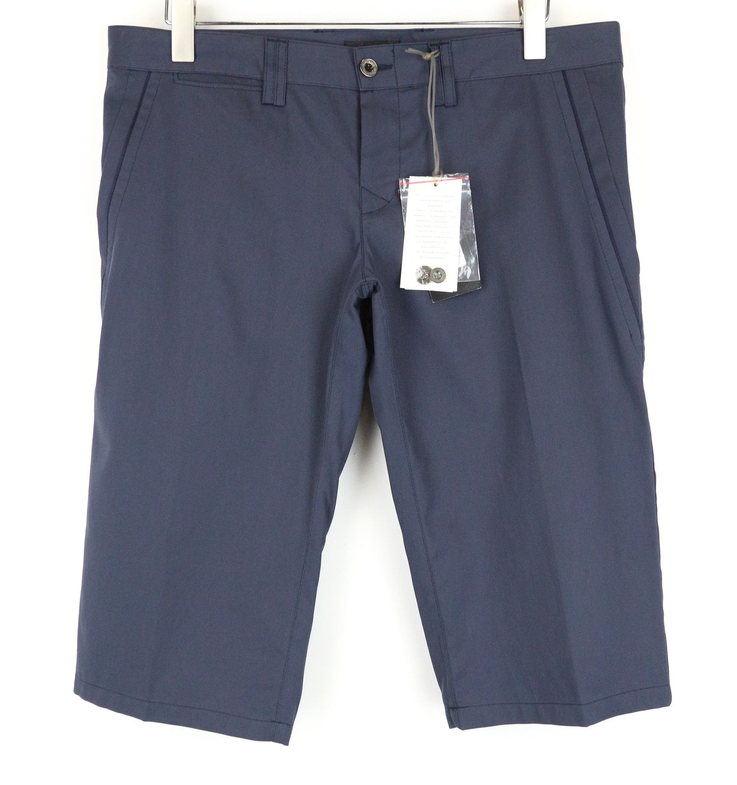 RICHMOND X Men Shorts 52 Bermuda Style Button-Fly Blue Twill Pocketed Cotton