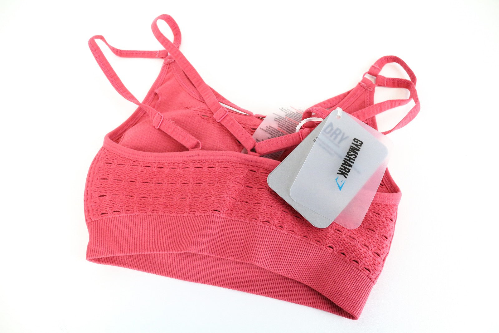 GYMSHARK Energy Women Sport Bra XS Seamless Petite Fit Red Sea Stretch Workout