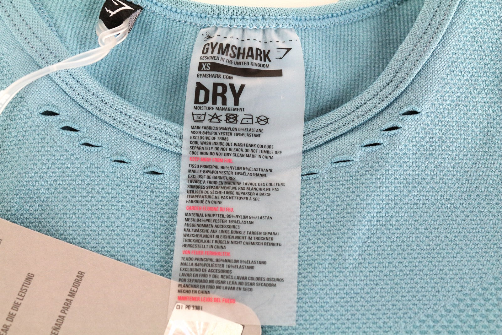 GYMSHARK Flawless Knit Women Sport Bra XS Sea Blue Petite Stretchy Workout