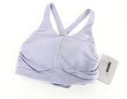GYMSHARK Ruched Women Sport Bra XS Intense Steel Blue Refular Fit Supportive