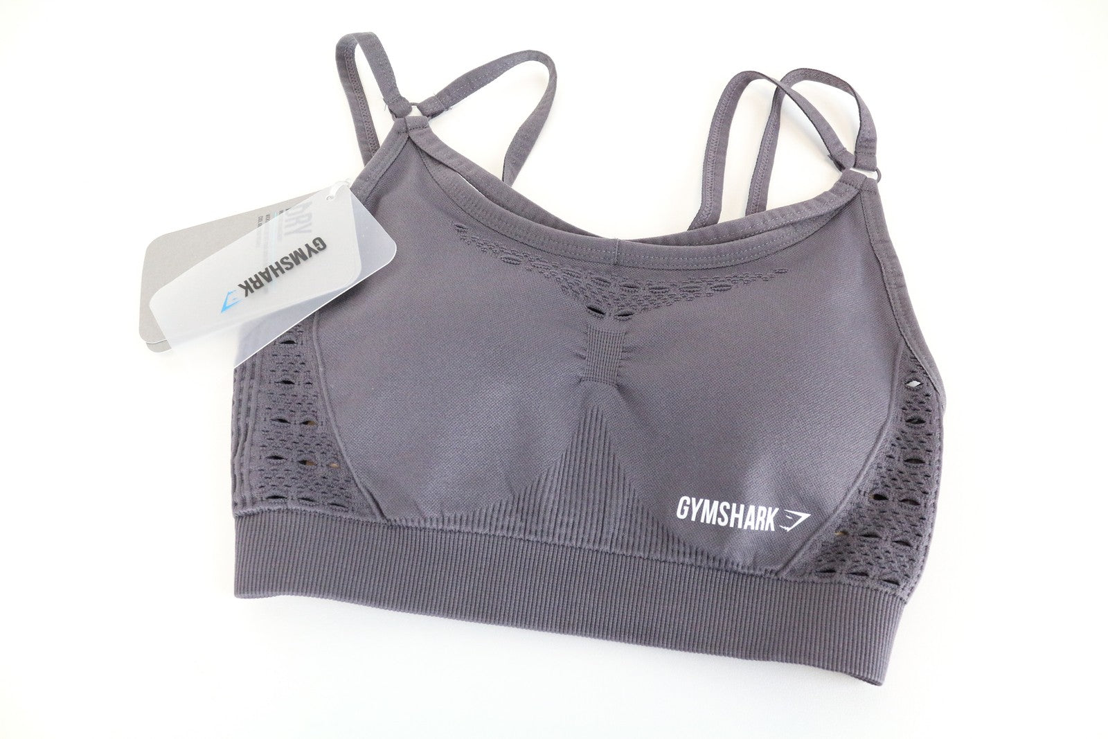 GYMSHARK Energy Women Sport Bra XS Slate Lavender Supportive Stretchy Workout