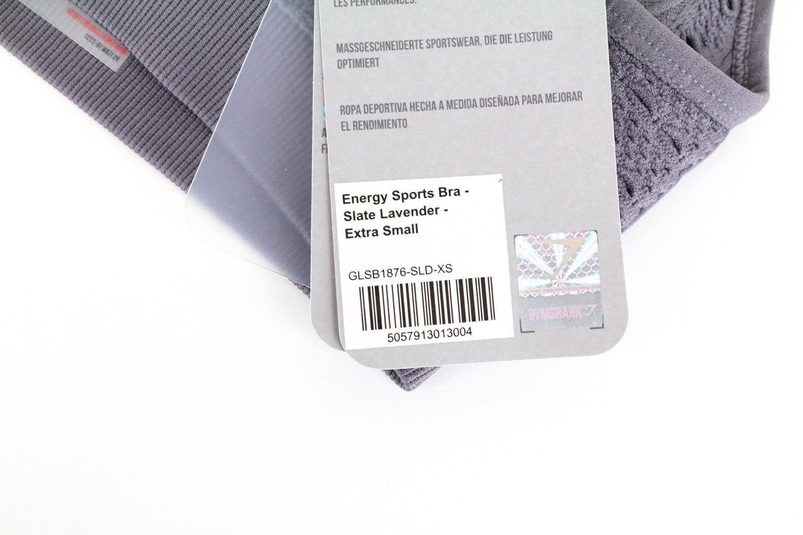 GYMSHARK Energy Women Sport Bra XS Slate Lavender Supportive Stretchy Workout