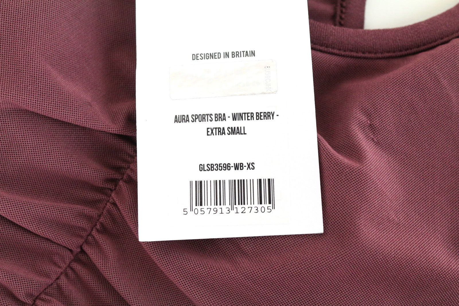 GYMSHARK Aura Women Sport Bra XS Winter Berry Racer-Open Back Workout Stretch