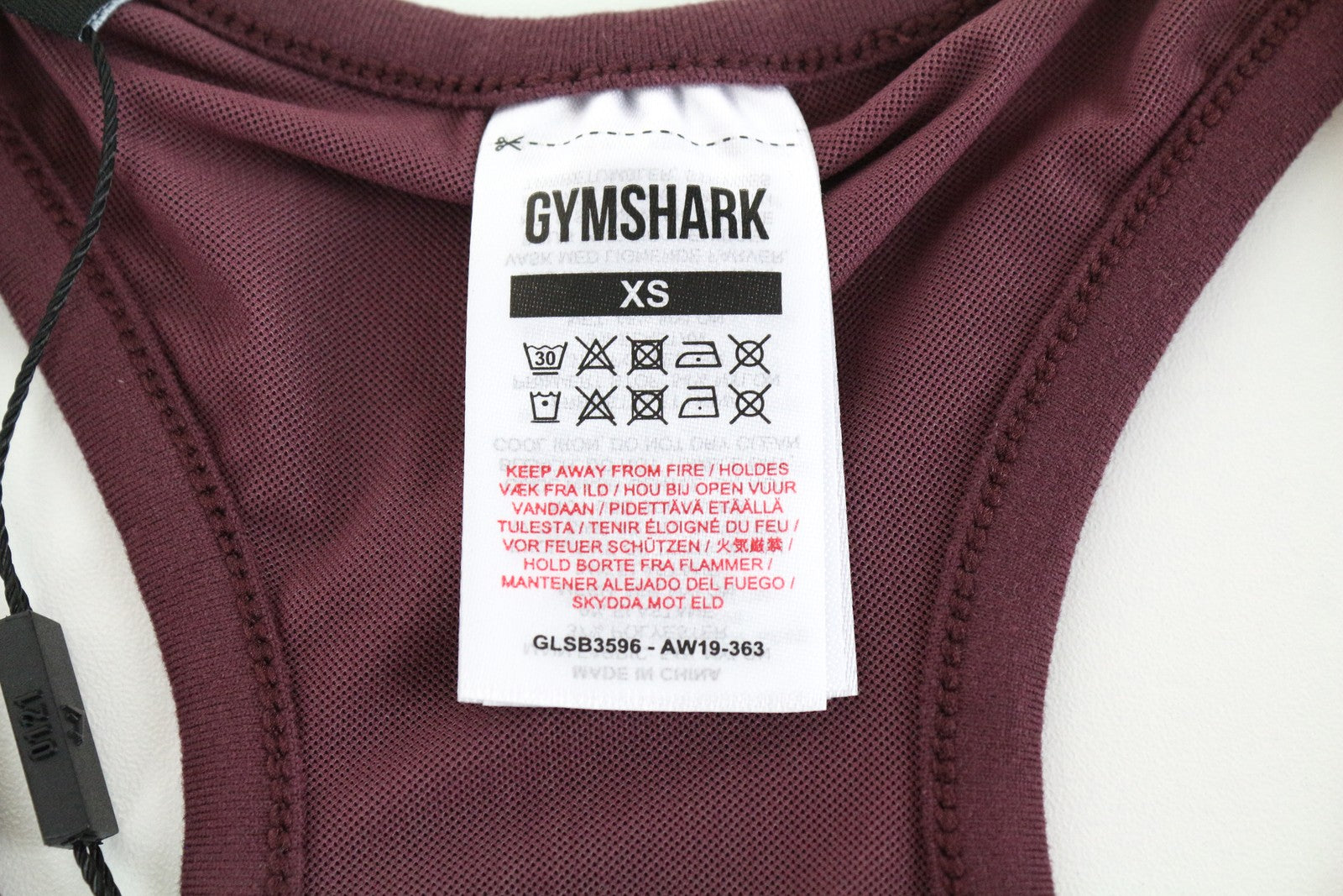 GYMSHARK Aura Women Sport Bra XS Winter Berry Racer-Open Back Workout Stretch