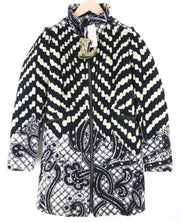 DESIGUAL Kytzia Women Coat 38 Grey Wool Blend Patterns Single-Breasted Lined
