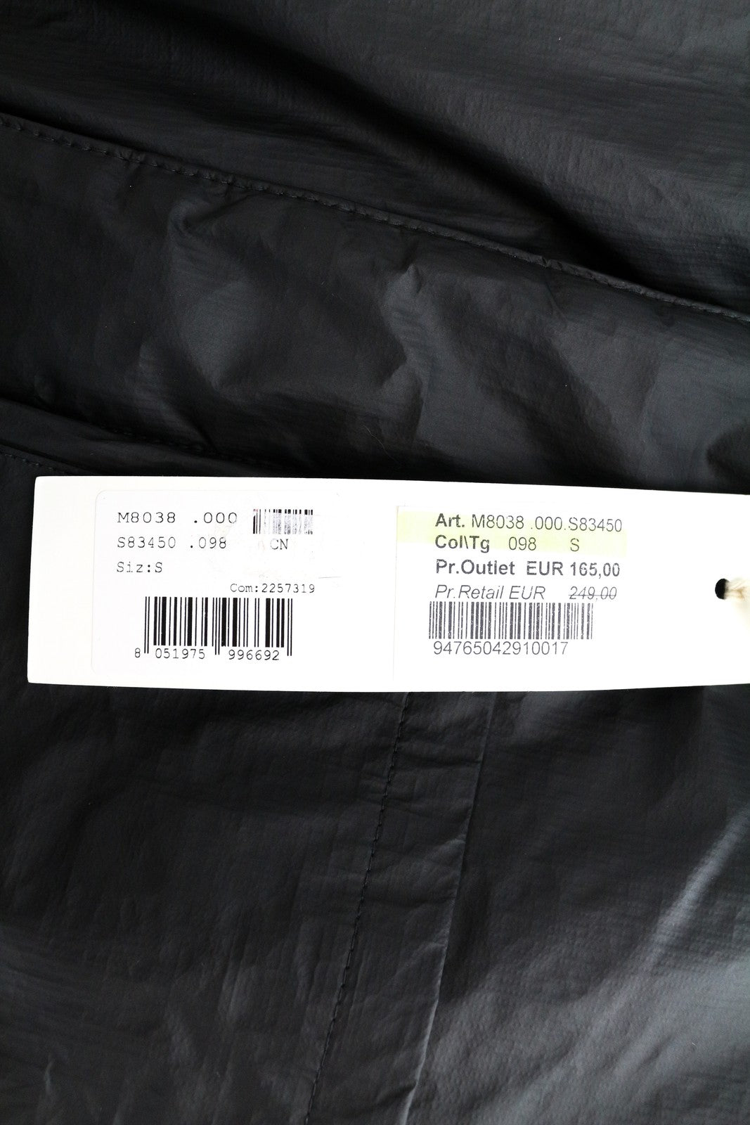 REPLAY Men Jacket S Black Lined Single-Breasted Zipped Back Logo Long Sleeved