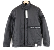 REPLAY Men Jacket L Black Lined Single-Breasted Zipped Back Logo Long Sleeve