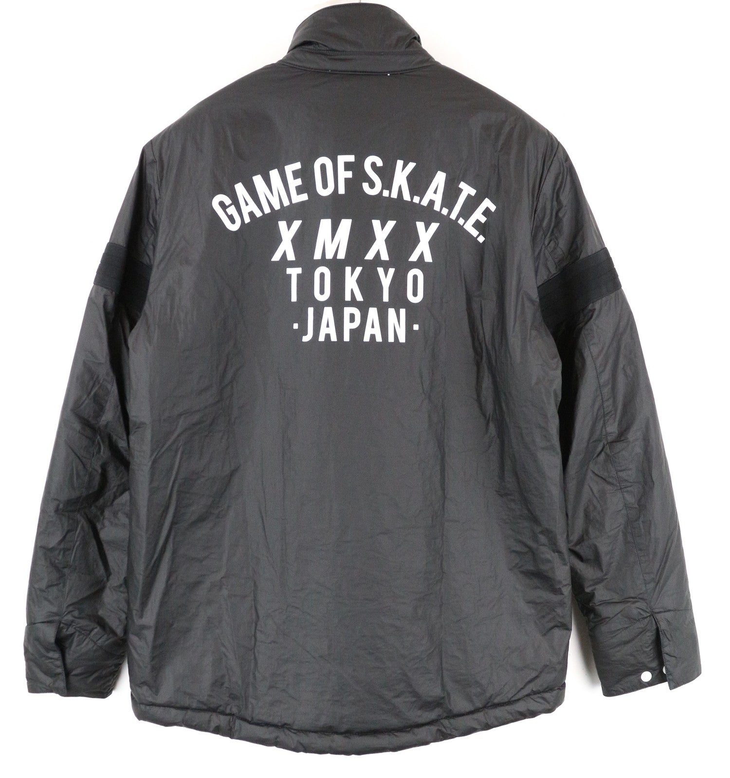 REPLAY Men Jacket L Black Lined Single-Breasted Zipped Back Logo Long Sleeve