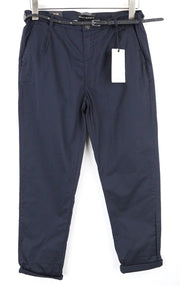 MAISON SCOTCH Chino Women Trousers W27/L32 Navy Cropped Cotton Stretch Pleat