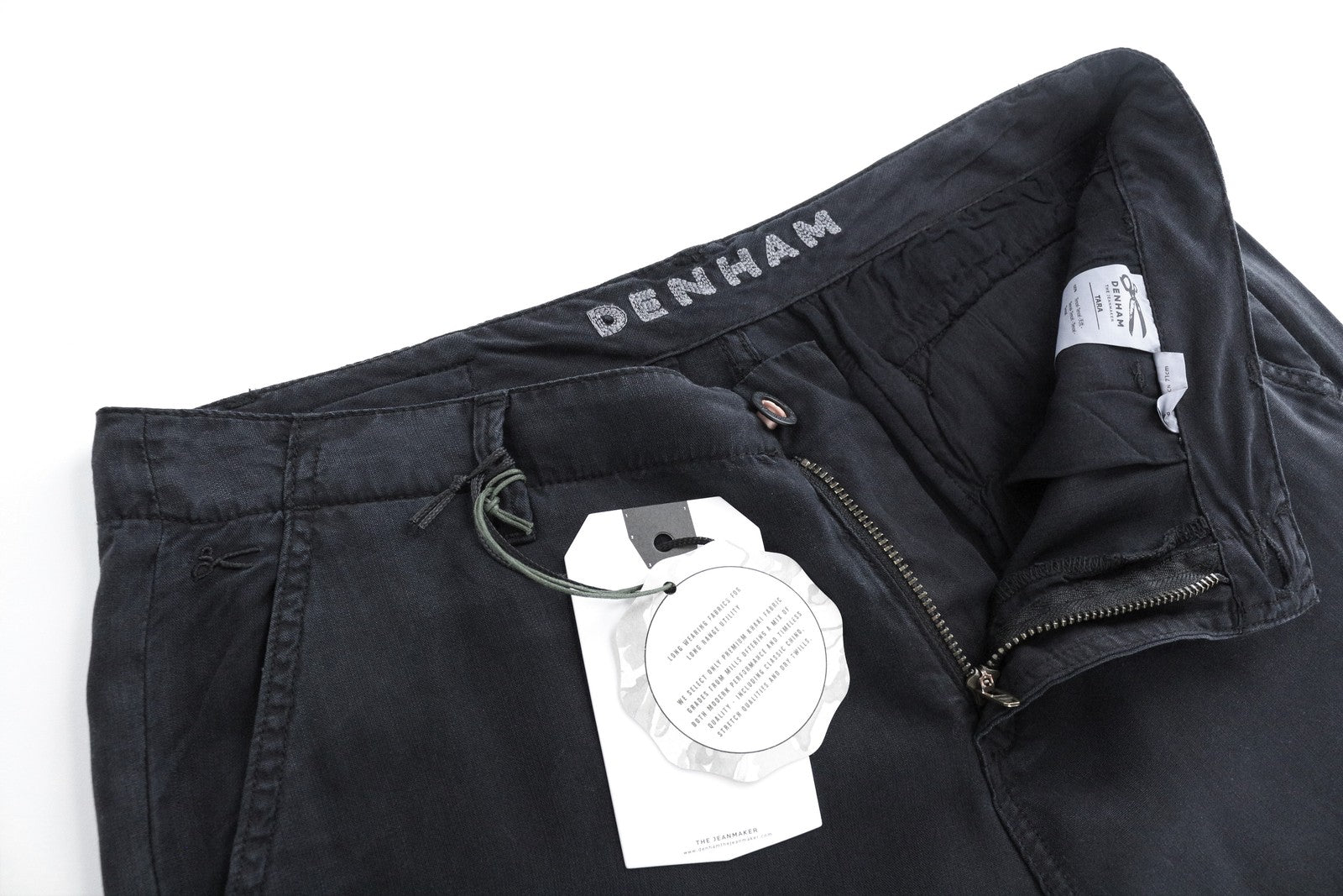 DENHAM Tara Women Trousers W25/L28 Black Multi Pockets Lightweight Cargo