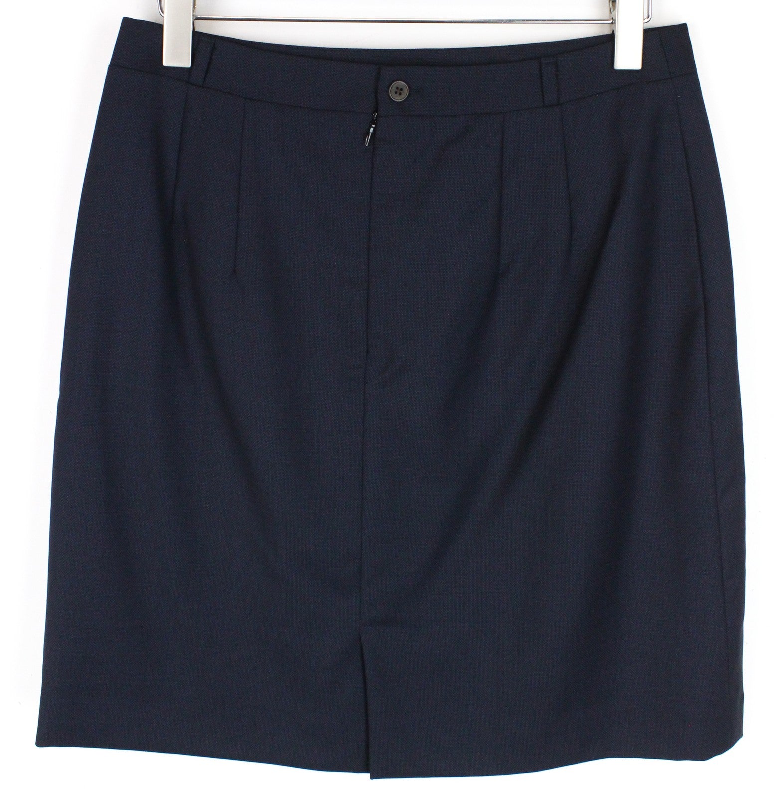 SUITSUPPLY Women Skirt 46 Navy Slim Pure Wool Formal Vented Zipped Short