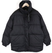 REPLAY Women Jacket L Black Quilted Lined Single-Breasted Logo Long Sleeved