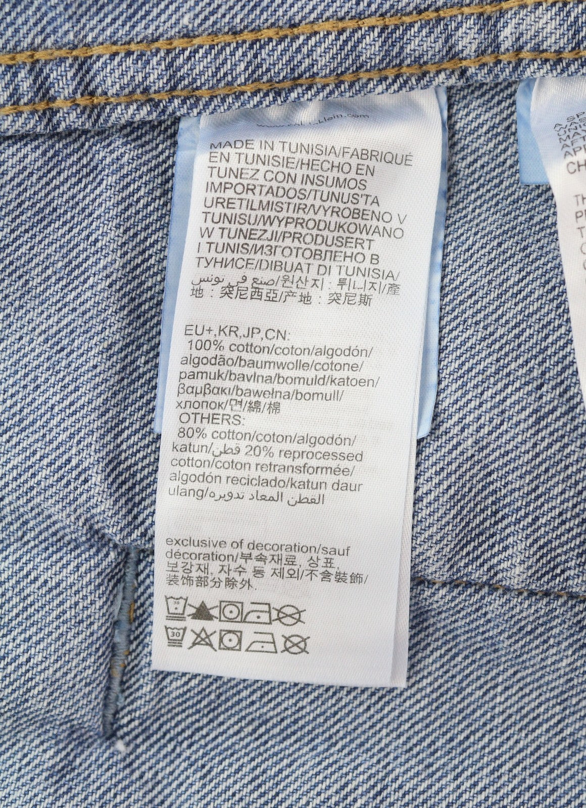CALVIN KLEIN Men Jacket XS Denim Blue Trucker Oversized Snap Buttons RRP119