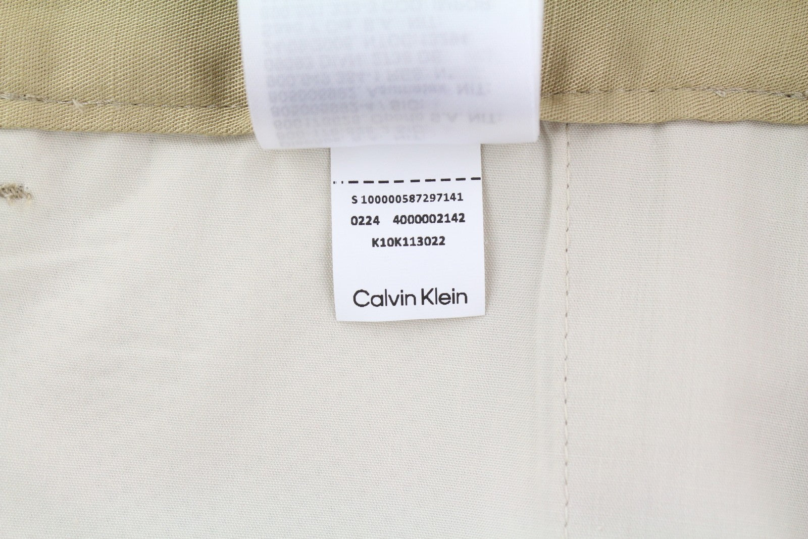 CALVIN KLEIN Piece Dyed Tencel Tapered Men Trousers W34/L32 Brown Linen Blend