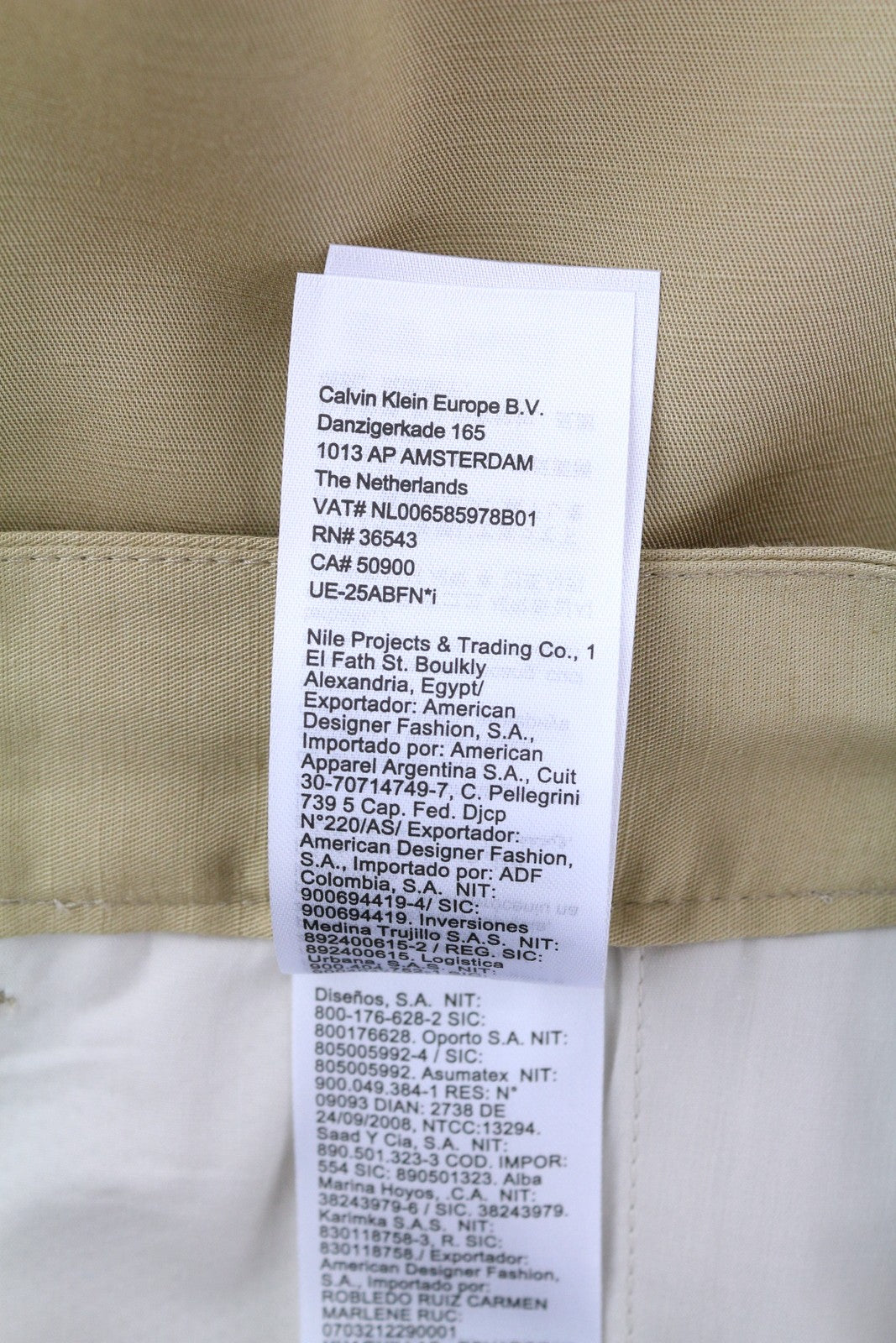 CALVIN KLEIN Piece Dyed Tencel Tapered Men Trousers W34/L32 Brown Linen Blend